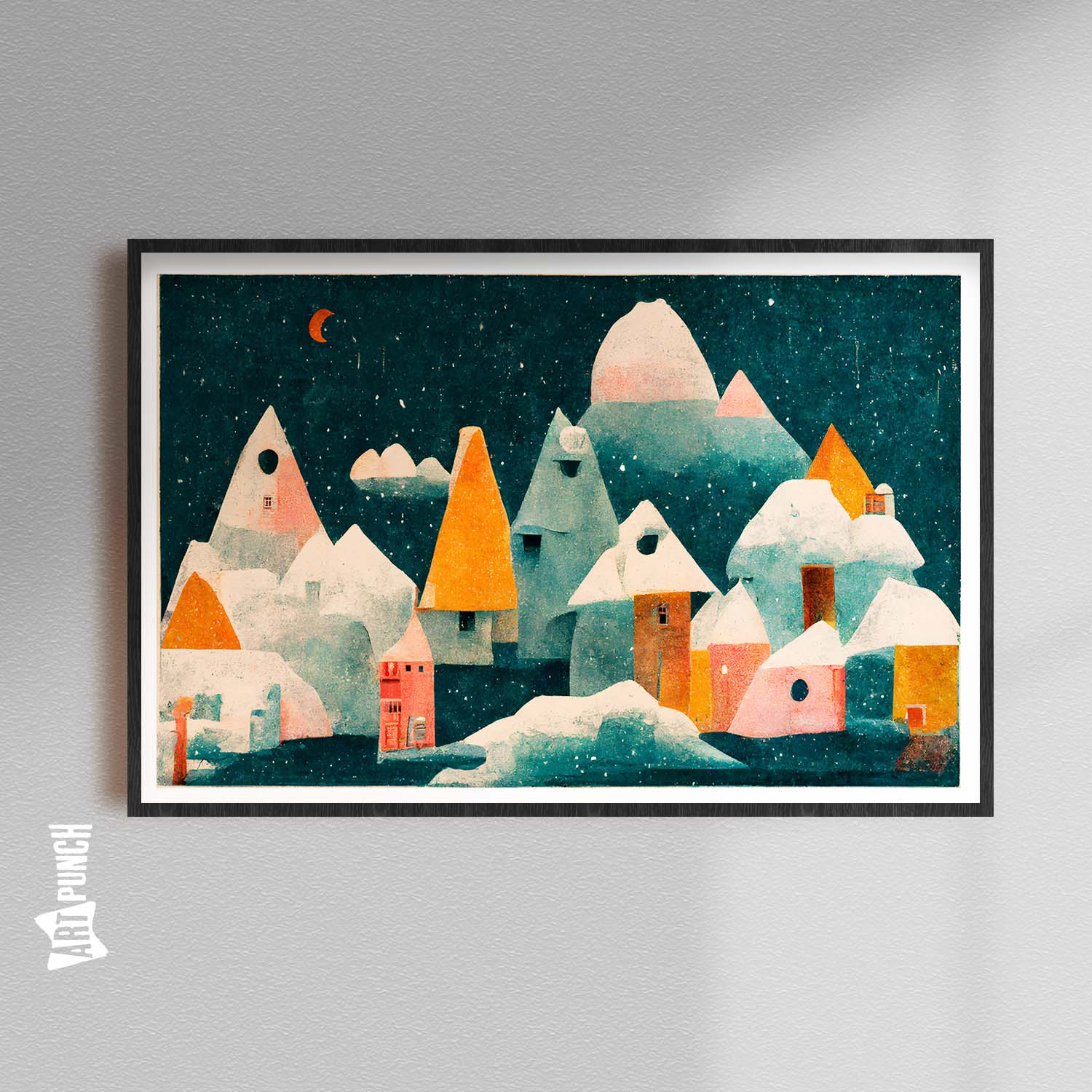 Little Village With Moon